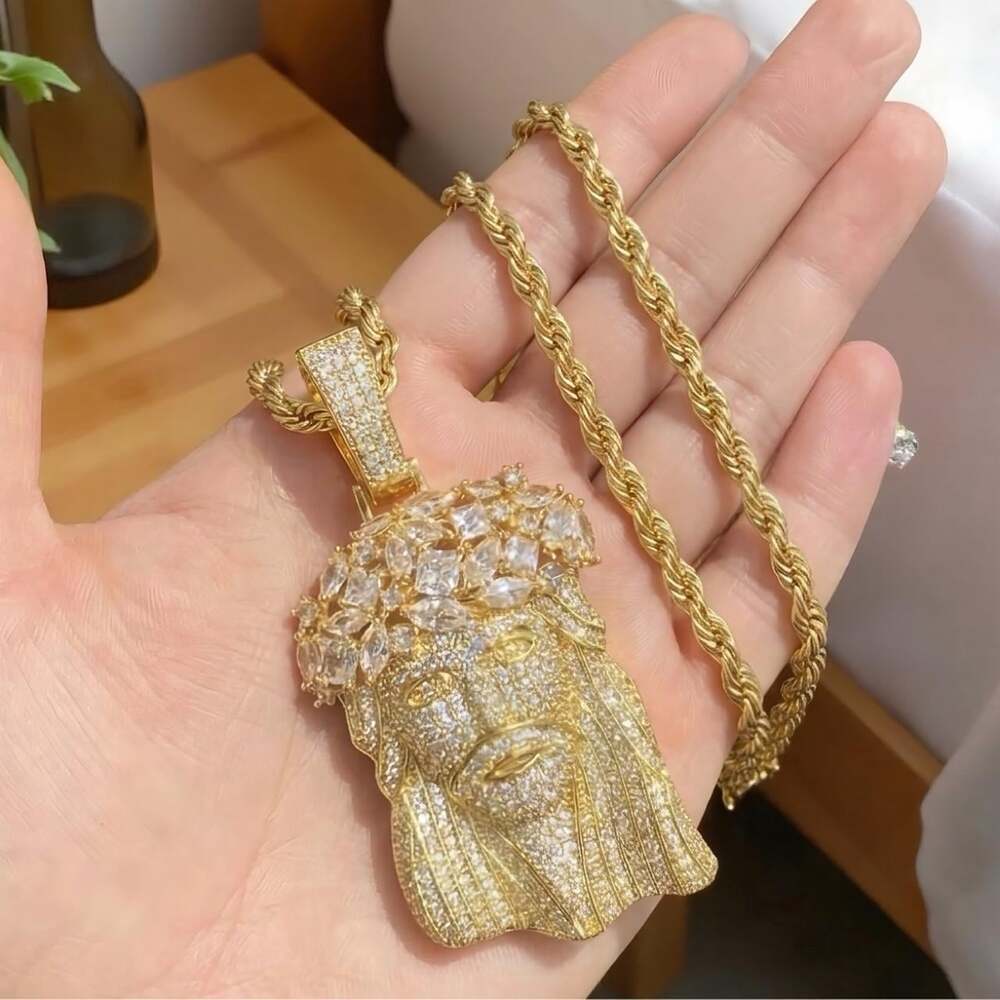 Gold Jesus Pendant With Gold 9 F 2 E